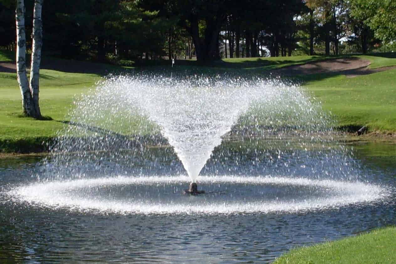 This beautiful water feature is brought to you by Aqua Control floating fountains. This tornado fountain produces function and beauty.