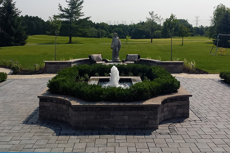 Backyard courtyard water feature in Toronto