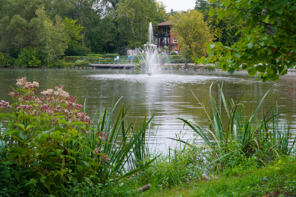 Aqua Control floating fountain display on a municipal pond in York Region