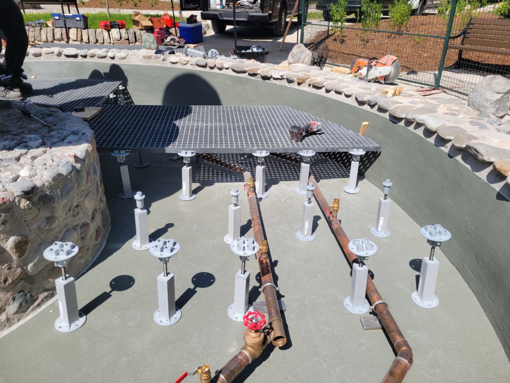 New copper supply piping installed in the Belfountain basin during restoration