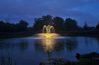 This Aqua Control fountain was named in memory of Larry Trollope at the Elgin Mills Cemetery. This beautiful fountain reflects the spirit of Larry as it is glowing and an eyecatcher.