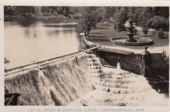 This image was taken in the early 1900&#039;s and shows the oldest fountain in Ontario operating off of an aquifer as a water source.